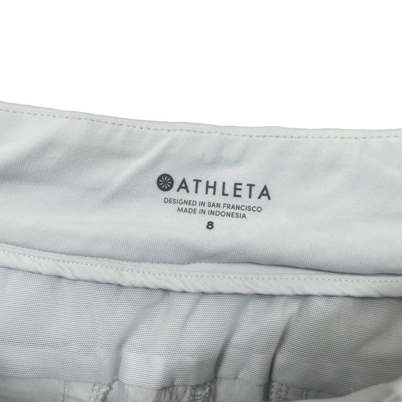 Athleta 8 Light‎ Gray Shorts Zip Snap Closure Zip Pockets Nylon Spandex - Picture 3 of 6